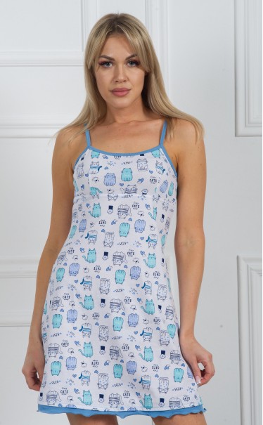 Ночная сорочка "Любимые кошки с голубым"