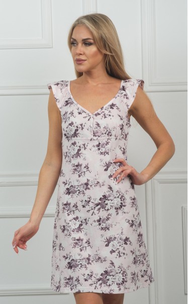 Ночная сорочка "Букеты роз на светло-розовом"