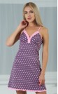 Ночная сорочка "Горох средний розовый на лиловом"