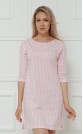 Ночная сорочка "Сердечки и точки серые на розовом"