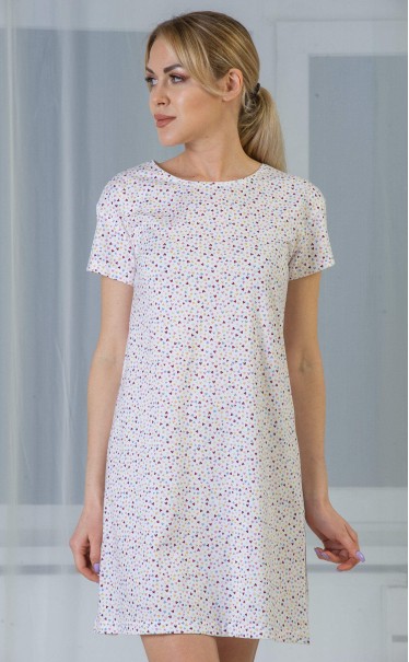 Ночная сорочка "сердечки бордовые на белом"