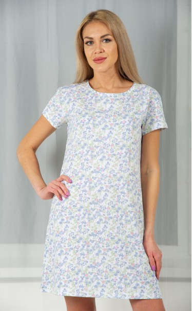 Ночная сорочка "Полевые цветы на белом"