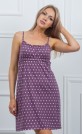Ночная сорочка "Горох средний розовый на лиловом"