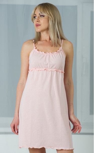 Ночная сорочка "Листочки белые на абрикосовом"