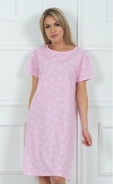 Ночная сорочка "Сердечки на розовом"