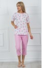 Комплект футболка с бриджами "Розовые цветы на ветках на снегу"