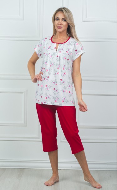 Комплект туника с бриджами "Красные ягоды на снегу"