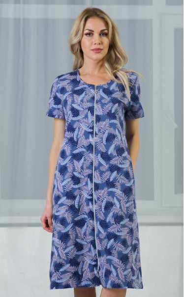Халат "Тропики на тёмно-синем"