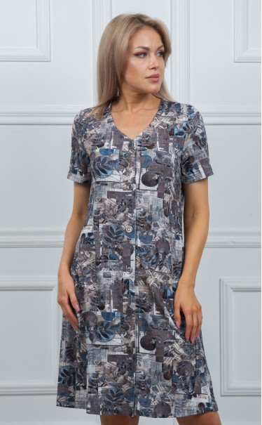 Халат "Коллаж с веточками фиолетовый"