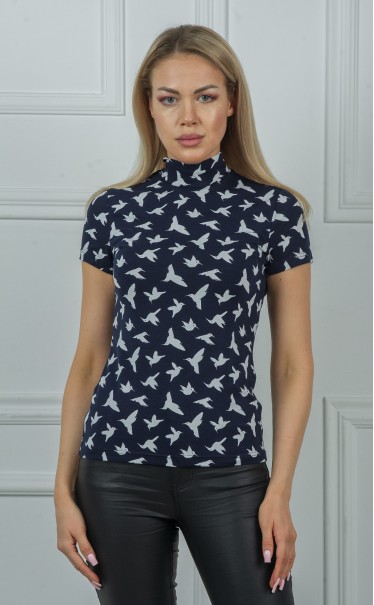 Водолазка "Птички на темно синем"