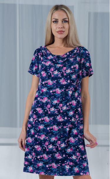 Туника "Букеты роз на темно-синем"