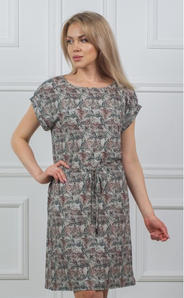 Туника "гобелен с листьями на сером"