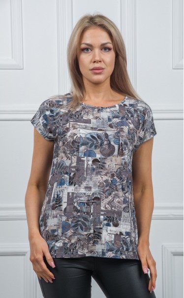 Футболка "Коллаж с веточками фиолетовый"